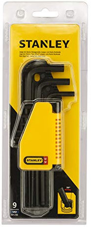 STANLEY 69-256 - Juego de llaves hexagonales métricas L/BOLA DE BRAZO (9 piezas)