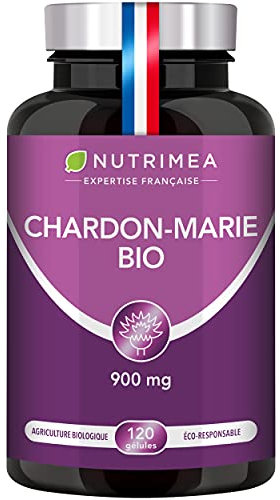 Chardon Marie BIO - Poudre de Graines Pure Sans Excipient - Complément Foie Triple Action : Détoxification, Protection & Renforcement - Nutrimea - 120 Gélules Vegan - Fabriqué en France