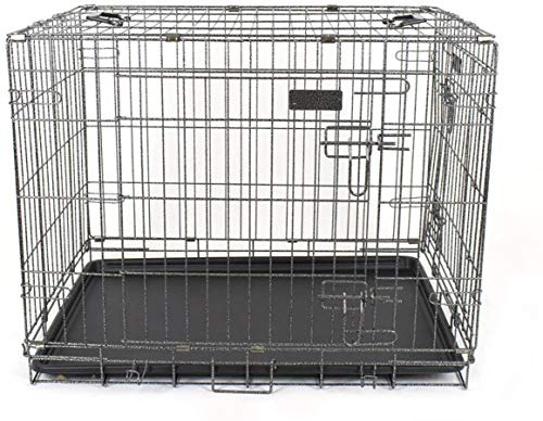 Pet's Solution - Kennel Trasportino Cani, Gatti o Pappagalli, in Metallo, Pieghevole, con Vassoio alla Base, Apertura Frontale - 77x53x61 cm