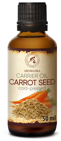 Aceite Portador de Semillas de Zanahoria 50ml - Daucus Carota - Aceites de Semillas de Zanahoria prensados en frío para - Cuidado de la Piel y el Cuerpo - Cuidado del Cabello - Cuidado de Las Uñas