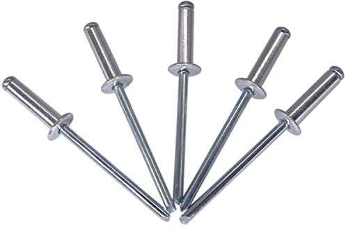 Confezione da 400 rivetti ciechi 4,0 x 14 mm, testa a cupola tipo aperto, DIN 7337, rivetti in alluminio e mandrino in acciaio, rivetti pop (400, 4,0 x 14 mm)