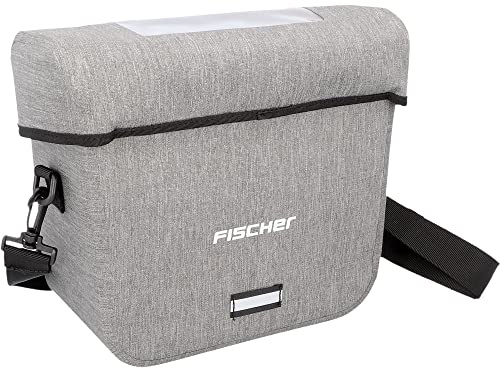 FISCHER Lenkertasche Plus Cita, Fahrradtasche, wasserdicht, grau, Volumen 7 Liter