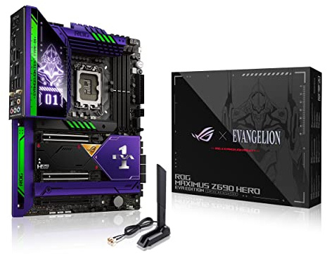 ASUS ROG Maximus Z690 Hero EVA(ROG x Evangelion) Z690 ATX Gaming Motherboard, DDR5, PCIe 5.0, Wi-Fi 6E, 5xM.2, USB 3.2 Gen 2x2 Front-Panel Connector with Quick Charge 4+ Support, 2xThunderbolt 4