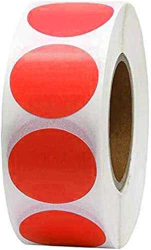 500 Stück Bunt Aufkleber Klebepunkte 25mm Runde Dot Aufkleber Kreis Aufkleber Rund Klebeetiketten Beschreibbare Farbkodierung Etiketten für Büro, Dekoration oder Heimwerken(Rot)