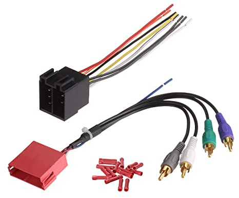 Bingfu Faisceau de câblage stéréo de voiture pour Audi Porsche Boxster Amp System 16 + 20 broches avec connecteurs RCA DA22