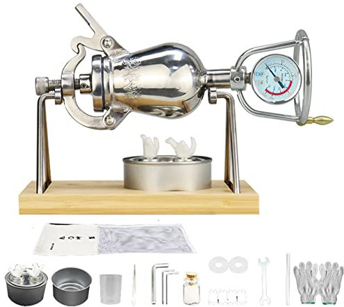 PROPFE Mini Macchina per Popcorn a Mano in Acciaio Inossidabile 304 con Una Serie Completa di Accessori Divertenti e deliziosi