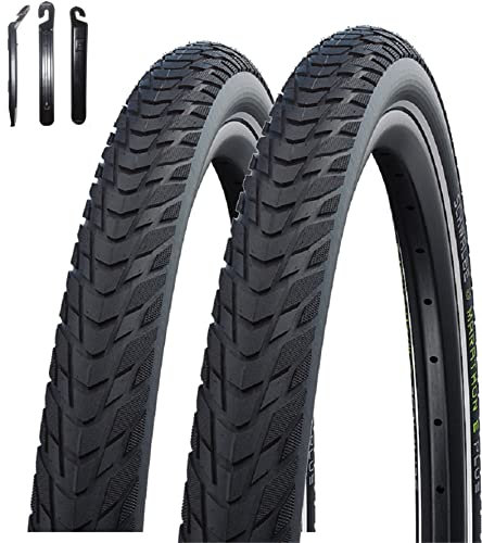 2X Schwalbe Marathon E-Plus Smart D-Guard E-50 Schwarz-Reflex 40-622 inkl. Reifenheber
