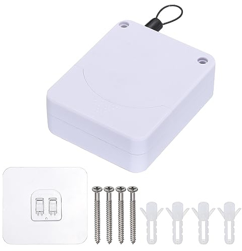 QUARKZMAN Pugno Gratuito Automatico Sensore Porta Chiudi Incorporato Smorzamento Respingente Forte Automatico Porta Chiudi ABS Chiudi con Acciaio Filo per Porte Armadio 1200G Bianco 1 set