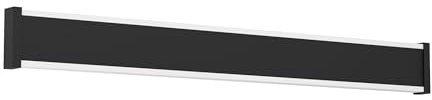 EGLO LED Wandlampe außen Neviano, Außenbeleuchtung Hauswand | rechteckige Wand Außenleuchte, Außenwandleuchte aus Metall und Kunststoff in Schwarz, Außenlampe warmweiß, IP65, 58 cm