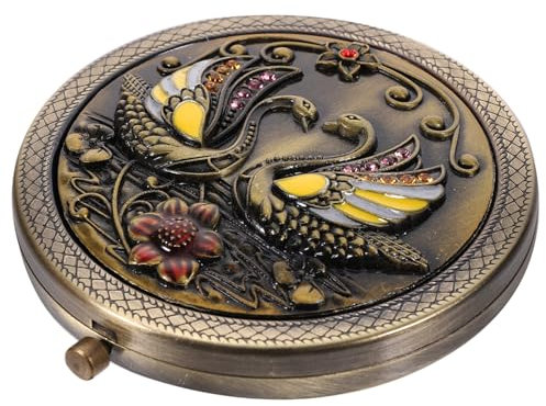MAGICLULU klappbarer Schminkspiegel Metallspiegel Metallgeldbörse für Damen Taschenspiegel Handspiegel alle Handtaschen Retro-Kosmetikspiegel antiker Schminkspiegel Kleine Größe Geschenk