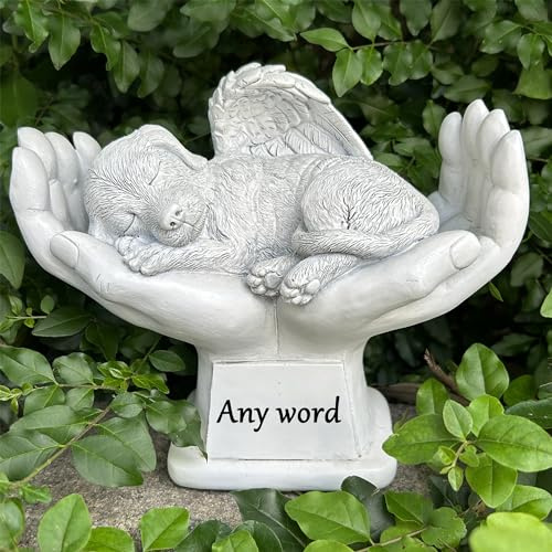 Personalisierter Gedenkstein für Hunde und Haustiere - Engel-Gedenkstatue Mit Gravur, Grabstein, Trauer-Geschenk für Verlorene Hunde