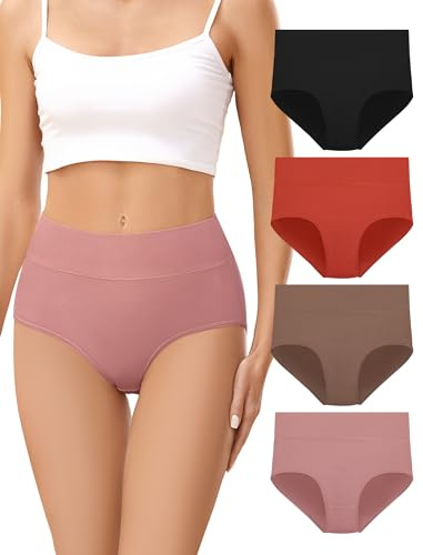 VOENXE Bragas Mujer Algodon,Braguitas Postparto Altas Cintura,Ropa Interior
