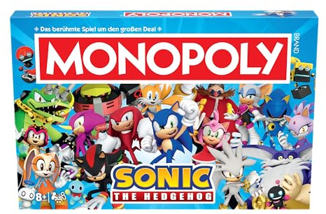 Winning Moves Monopoly Sonic Edition - Monopoly Spiel für Fans - Familienspiele Strategie Brettspiele Sonic - 2+ Spieler ab 8+ Jahren - Deutsch