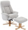 Morris Living Swivel Recliner Chair - The Paris - With Matching Footstool in Lille Fabric - Choice Of Colours (Cloud)