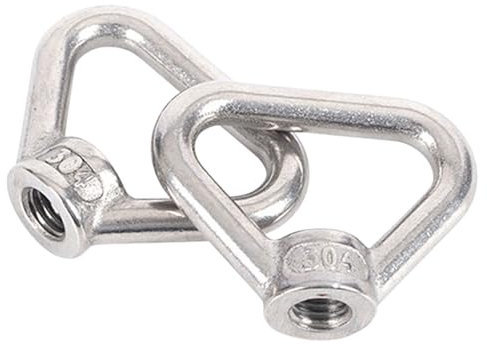2 pcs of M12 304 Stainless Steel Heavy Duty Lifting Eye nut M12 Triangle Ring Shape Lifting Eye Nut Threaded Nut Fastener