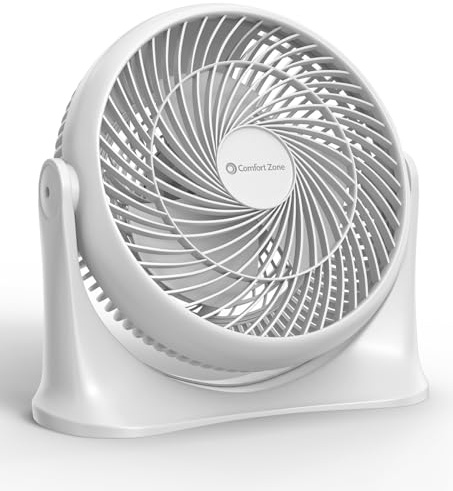 COMFORT ZONE 11 3-Speed Tabletop Air Circulator Fan with Tilt, White