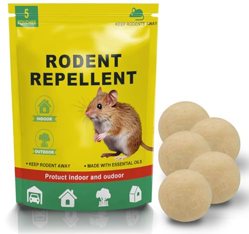 10 Pack Mouse Repellent Ball with Natural Peppermint Oil, Mice Repellent Indoor and Outdoor, Rodent Repellent Pest Control Ball, Keep Rats Away for Your House, Cars