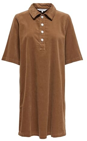 Onlgry-Nessa S/S Cord Dress PNT, Rostad kokosnöt, L