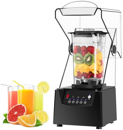 Commercial Blender Smoothie Maker, 2L Fruit Juice Smoothie Maker, 17000 rpm Blade Ice Crusher with Sound Enclosure, 5 Presets, Silent Broken Wall Cooking Machine, for Smoothie Fruits