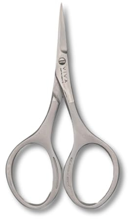 Professional Stainless Steel Cuticle Scissors, Sharp Pointed, Manicure and Pedicure Tools Dead Skin Beauty Scissors for Trimming Eyebrows, Nose Hair, Finger & Toe Nail Care (Modren Curved)