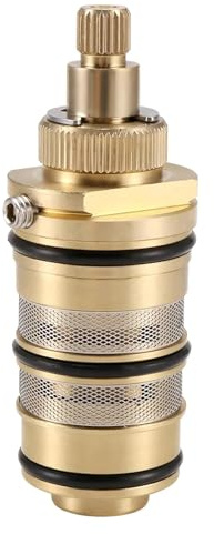 Thermostatic Valve Core,Brass Replacement Thermostatic Cartridge Shower Mixer Valve Bar Repair Kit, Used with Built-in Thermostats and Stick-Type Thermostats