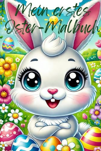 Mein erstes Oster-Malbuch: Süßes Malbuch mit 27 Osterhasenmotive, einfache Konturen und Vorlagen für Kinder ab ca. 3 Jahre geeignet, mit Osterhasen, Ostereiern und Frühlingsspaß