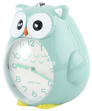 PartyKindom Stummer Eulenwecker Nachtlicht Multifunktionaler Kinderwecker Mit Musik Desktop Uhr Cartoon Design Ohne Batterie Für Jungen Und Mädchen