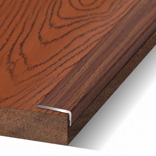 GAPECHNG Joint de Joint de Sol En Métal Et Imitation Bois, Protection de Bord de Sol En Vinyle Pour Escalier, Bande de Séparation En L 90 Cm, Joints de Seuil Pour Carrelage Et Bois/Color F