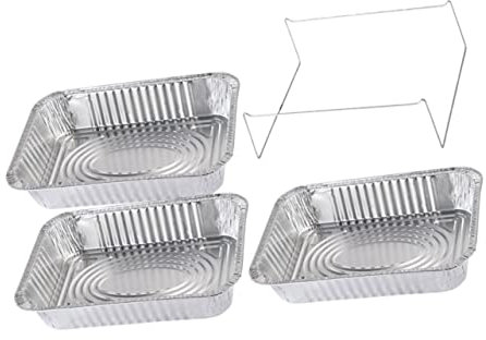 MUCKLILY 4pièces Moule à Barbecue Aluminium Alimentaire avec Couvercle Boîte à Emporter pour Conservation Et Transport