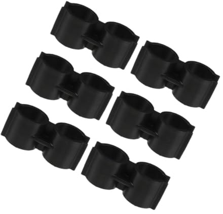 CTIRCHIU 6pcs Dual Hose Clamp Broom Pole Connection Clips 25mm Inner Diameter Sturdy Plastic Dustpan and Broom Holder for Home Cleaning