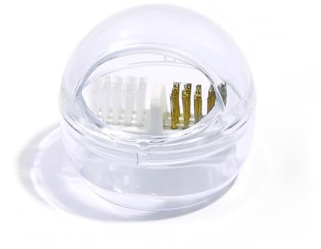 Brrnoo Nagellack -Kopfreinigung Pinsel Abnehmbares Nagelschleife Kopfreinigung Gehäuse Nagelbohrer Bitreiniger mit 2 Stahldrahtbürsten für den Beruflichen Persönlichen Gebrauch (WHITE)