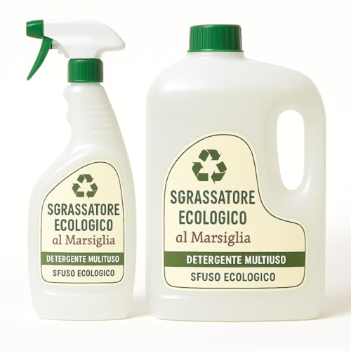 Sgrassatore Ecologico al Marsiglia 3L Concentrato – Super Sgrassante per Cucina, Forno, Piani Cottura e Inox – Formula Biodegradabile Ricarica Grande – Lemag SRL