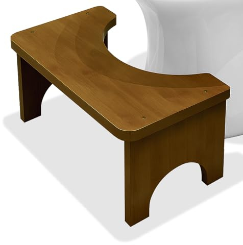 YuLiMirich Toilettenhocker aus Bambusholz für Erwachsene, Klohocker für Verbesserten Stuhlgang, Toiletten Hocker Holz Klappbarer, WC Hocker für Bequemes Sitzen im Badezimmer