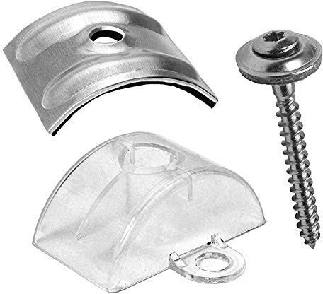 100 Abstandhalter Sinus 76/18 + Kalotten blank + Spenglerschrauben 4,5x55mm | Schrauben in Edelstahl V2A A2 mit 15mm EPDM Dichtscheibe; Lichtplatten; Wellplatten; Wellbleche