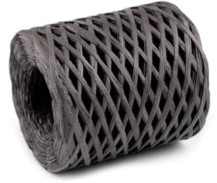 cyclingcolors 1x Fibra Rafia Cuerda de Papel 5-8 mm 200 m Decoración Artesanía Bricolaje hogar Plantas Crochet Joyas Cordel Bolso, Gris Mate