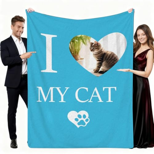 Luxuriöse personalisierte Katzendecke, individueller Haustier-Foto-Überwurf für Couch, aufmerksames Geschenk für Katze, Mutter und Vater, gemütliches Geschenk für Kätzchenliebhaber, Geschenk für Damen