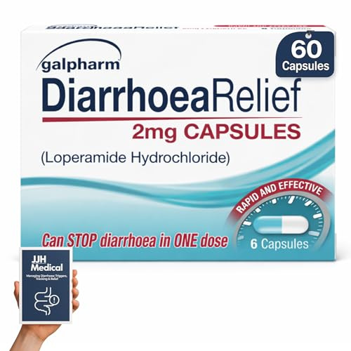 60 Diarrhoea Relief 2mg Capsules Loperamide Hydrochloride Tablets (10x6) - Brands May Vary