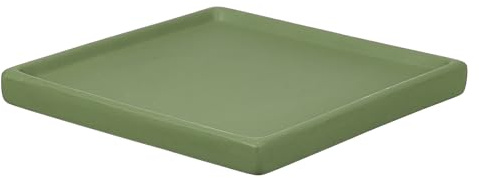 YELARXI Sottovaso quadrato in ceramica da 15,5 cm, per piante e fiori, adatto per esterni, interni, giardino, piantare, acqua, fiori, caffè, verde foresta