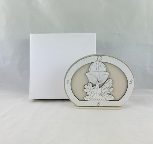 Digiglio Bomboniere Bombonera Comunión Reloj Primera Comunión Cáliz Madera Crema con Box