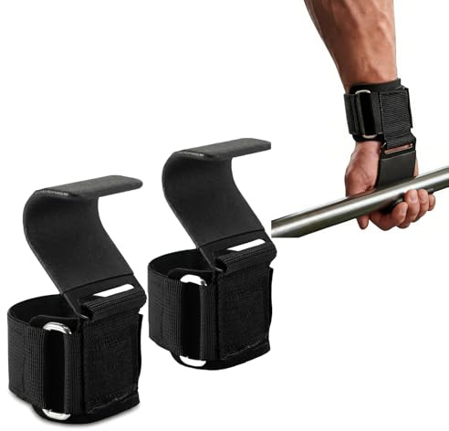 Zughilfen Haken für Krafttraining, Handgelenkschutz für Kreuzheben,Pull‑Ups | Stabile Gewichtheberhaken für Männer und Frauen. Geeignet für Gewichtheben sowie weitere Fitness Übungen