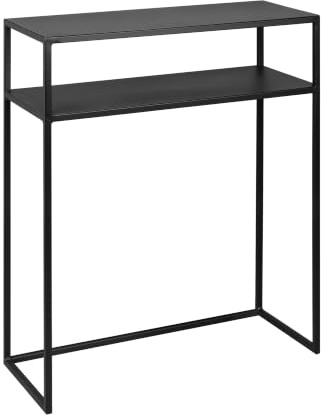 Natural Goods Berlin 1x RECHTECK Konsolentisch Schwarz - Schmales Sideboard Outdoor Regal Hinter Couch Regal Hinter Sofa - Beistelltisch Schwarz Metall - Konsolentisch Schmal - Standregal - Side Table