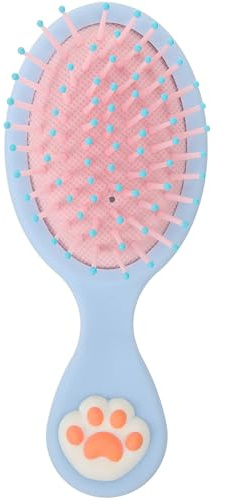 TOGEVAL Small Hair Brush Cat Claw Detangling Portable Abs Comb with Soft Bristles for Travel and Curly Hair Care Random Color