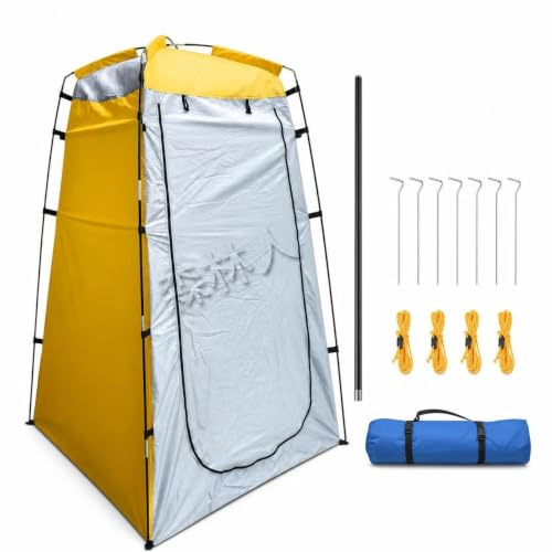 Tente d'Intimité Up Extérieur, Jaune | Polyester - monoparoi - revêtement argenté - camping toilettes - pour la plage - pour le jardin
