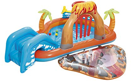 Bestway Lava Inflatable Play Center | Includes Play Balls, Ball Ramp, Ring Toss Game, Water Blob,