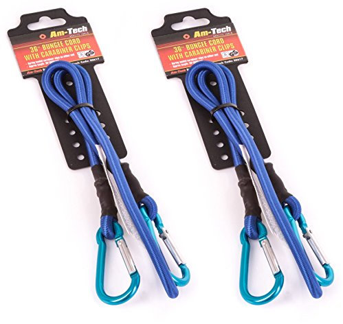 2X 36 Heavy Duty Bungee Cords with 4 Carabiner Clips