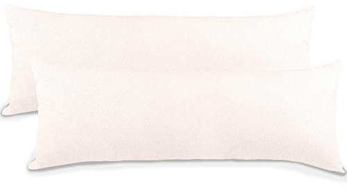 aqua-textil Classic Line Baumwoll Kissenbezug 2er-Set 40 x 200 cm Schnee weiß e Seitenschläferkissen Bezug Kissenhülle. Kopfkissenüberzug. Pillowcase. Bettkissen. Kopfkissenbezug. Reißverschluss