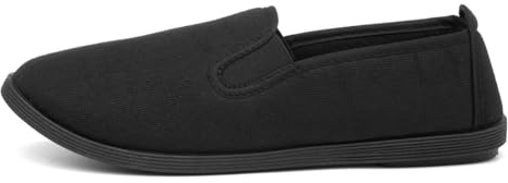 Red Fish Bamba Womens Black Slip On Canvas Shoe - Size 6 UK - Black
