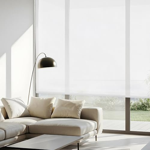 Blindecor Belmont estor enrollable tejido translúcido brillante - Blanco, 190 x 180 cm (Ancho por Alto). Tamaño de la Tela 187 x 175 cm. Estores para ventanas