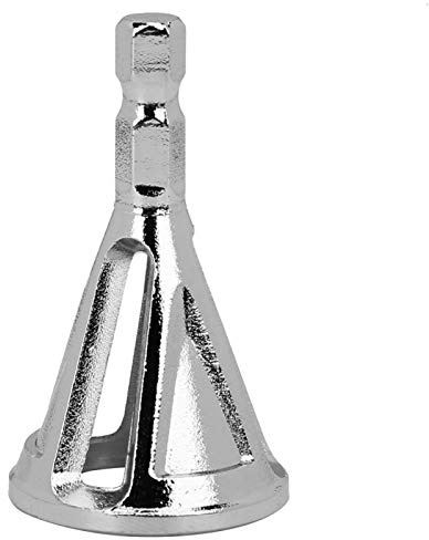 Jeanoko Herramienta de eliminación de rebabas de chaflán externo para desbarbado, broca de acero para quitar rebabas(Vástago hexagonal Plata)