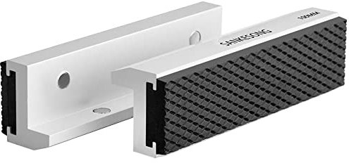 2 Stück Schraubstock Schutzbacken, 4 Zoll/ 100 mm Aluminiumlegierungsgummi, Maschinenschraubstock mit Magnet, Schonbacken, für Maschinenschraubstock, Professionelle Tigerzangenzubehör